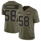 Men's Kansas City Chiefs #58 Derrick Thomas Olive 2025 Salute to Service Limited Football Stitched Jersey