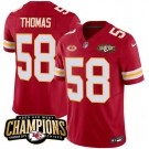 Men’s Kansas City Chiefs #58 Derrick Thomas Red 2023 F.U.S.E. AFC West Champions With NKH Patch Vapor Untouchable Limited Football Stitched Jersey