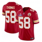 Men’s Kansas City Chiefs #58 Derrick Thomas Red 2024 F.U.S.E. Super Bowl LVIII Patch Vapor Untouchable Limited Football Stitched Jersey