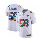 Men's Kansas City Chiefs #58 Derrick Thomas White Multi-Color 2020 Football Crucial Catch Limited Football Jersey