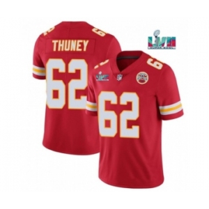Men’s Kansas City Chiefs #62 Joe Thuney Red Super Bowl LVII Patch Vapor Untouchable Limited Stitched Jersey