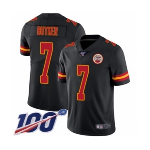 Men's Kansas City Chiefs #7 Harrison Butker Limited Black Rush Vapor Untouchable 100th Season Football Jersey