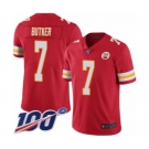 Men's Kansas City Chiefs #7 Harrison Butker Red Team Color Vapor Untouchable Limited Player 100th Season Football Jersey