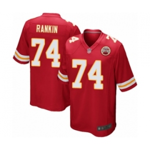 Men's Kansas City Chiefs #74 Martinas Rankin Game Red Team Color Football Jersey