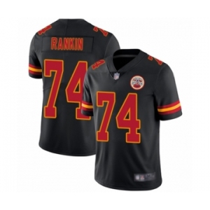 Men's Kansas City Chiefs #74 Martinas Rankin Limited Black Rush Vapor Untouchable Football Jersey