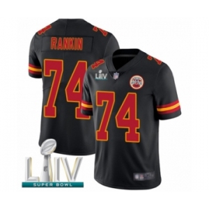 Men's Kansas City Chiefs #74 Martinas Rankin Limited Black Rush Vapor Untouchable Super Bowl LIV Bound Football Jersey