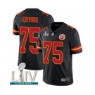 Men's Kansas City Chiefs #75 Cameron Erving Limited Black Rush Vapor Untouchable Super Bowl LIV Bound Football Jersey