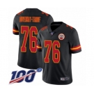 Men's Kansas City Chiefs #76 Laurent Duvernay-Tardif Limited Black Rush Vapor Untouchable 100th Season Football Jersey