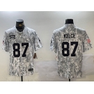 Men's Kansas City Chiefs #87 Travis Kelce 2024 Arctic Camo Salute To Service Limited Stitched Football Jersey