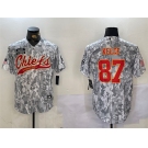 Men's Kansas City Chiefs #87 Travis Kelce 2024 Arctic Camo Salute To Service Stitched Baseball Jersey