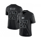 Men's Kansas City Chiefs #87 Travis Kelce Black Reflective Limited Stitched Jersey