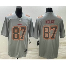 Men's Kansas City Chiefs #87 Travis Kelce Gray Atmosphere Fashion Stitched Jersey