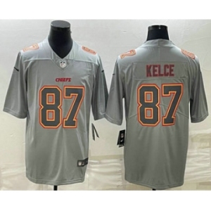 Men's Kansas City Chiefs #87 Travis Kelce Gray Atmosphere Fashion Stitched Jersey