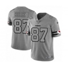 Men's Kansas City Chiefs #87 Travis Kelce Limited Gray Team Logo Gridiron Football Jersey