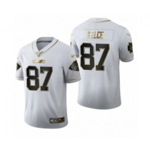 Men's Kansas City Chiefs #87 Travis Kelce Limited White Golden Edition Football Jersey