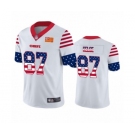 Men's Kansas City Chiefs #87 Travis Kelce Limited White Independence Day Football Jersey