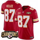 Men’s Kansas City Chiefs #87 Travis Kelce Red 2023 F.U.S.E. AFC West Champions With NKH Patch Vapor Untouchable Limited Football Stitched Jersey