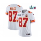 Men's Kansas City Chiefs #87 Travis Kelce White Super Bowl LVII Patch Vapor Untouchable Limited Stitched Jersey