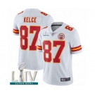 Men's Kansas City Chiefs #87 Travis Kelce White Vapor Untouchable Limited Player Super Bowl LIV Bound Football Jersey