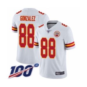 Men's Kansas City Chiefs #88 Tony Gonzalez White Vapor Untouchable Limited Player 100th Season Football Jersey