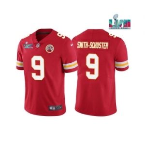 Men’s Kansas City Chiefs #9 JuJu Smith-Schuster Red Super Bowl LVII Patch Vapor Untouchable Limited Stitched Jersey