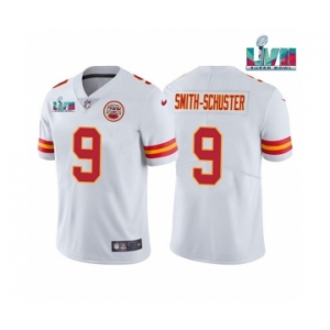 Men's Kansas City Chiefs #9 JuJu Smith-Schuster White Super Bowl LVII Patch Vapor Untouchable Limited Stitched Jersey