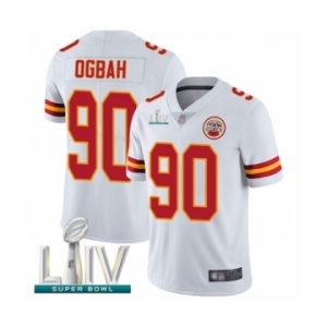 Men's Kansas City Chiefs #90 Emmanuel Ogbah White Vapor Untouchable Limited Player Super Bowl LIV Bound Football Jersey