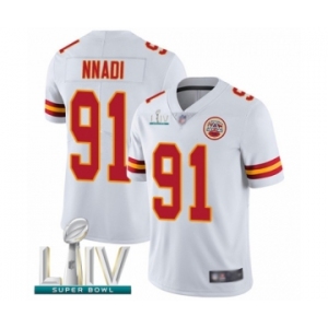 Men's Kansas City Chiefs #91 Derrick Nnadi White Vapor Untouchable Limited Player Super Bowl LIV Bound Football Jersey