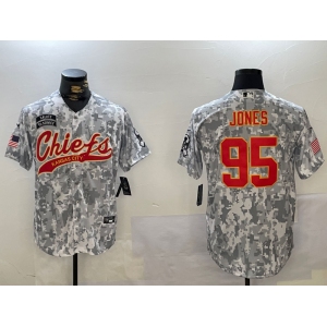 Men's Kansas City Chiefs #95 Chris Jones Arctic Camo 2024 Salute to Service Stitched Baseball Jersey