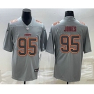 Men's Kansas City Chiefs #95 Chris Jones Gray Atmosphere Fashion Stitched Jersey