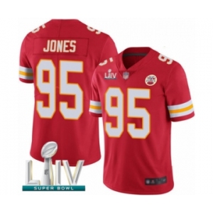 Men's Kansas City Chiefs #95 Chris Jones Red Team Color Vapor Untouchable Limited Player Super Bowl LIV Bound Football Jersey