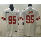 Men's Kansas City Chiefs #95 Chris Jones White Super Bowl LVII Patch Vapor Untouchable Limited Stitched Jersey