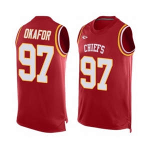 Men's Kansas City Chiefs #97 Alex Okafor Limited Red Player Name & Number Tank Top Football Jersey