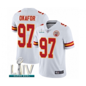 Men's Kansas City Chiefs #97 Alex Okafor White Vapor Untouchable Limited Player Super Bowl LIV Bound Football Jersey