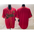 Men's Kansas City Chiefs Blank Red Gold Cool Base Stitched Baseball Jersey