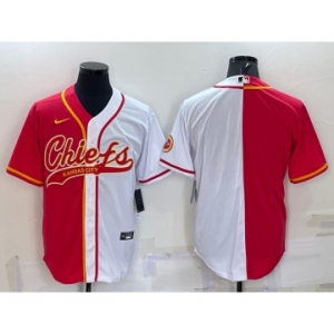 Men's Kansas City Chiefs Blank Red White Two Tone With Patch Cool Base Stitched Baseball Jersey