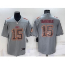 Men's Kansas City Chiefs Patrick Mahomes LOGO Grey Atmosphere Fashion Vapor Untouchable Stitched Limited Jersey