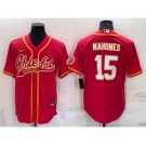 Men's Kansas City Chiefs Patrick Mahomes Red Stitched Cool Base Nike Baseball Jersey