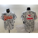 Men's Kansas City Chiefs Team Logo 2024 Arctic Camo Salute to Service Stitched Baseball Jerseys