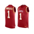 Men's Nike Kansas City Chiefs #1 Leon Sandcastle Limited Red Player Name & Number Tank Top NFL Jersey