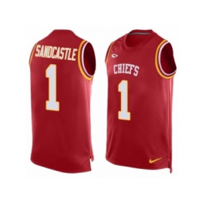 Men's Nike Kansas City Chiefs #1 Leon Sandcastle Limited Red Player Name & Number Tank Top NFL Jersey