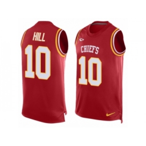 Men's Nike Kansas City Chiefs #10 Tyreek Hill Limited Red Player Name & Number Tank Top NFL Jersey