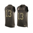 Men's Nike Kansas City Chiefs #13 De'Anthony Thomas Limited Green Salute to Service Tank Top NFL Jersey