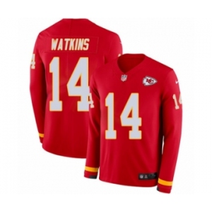 Men's Nike Kansas City Chiefs #14 Sammy Watkins Limited Red Therma Long Sleeve NFL Jersey