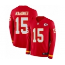 Men's Nike Kansas City Chiefs #15 Patrick Mahomes II Limited Red Therma Long Sleeve NFL Jersey