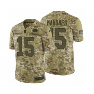 Men's Nike Kansas City Chiefs #15 Patrick Mahomes Limited Camo 2018 Salute to Service NFL Jersey