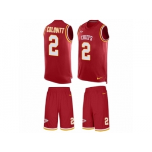 Men's Nike Kansas City Chiefs #2 Dustin Colquitt Limited Red Tank Top Suit NFL Jersey