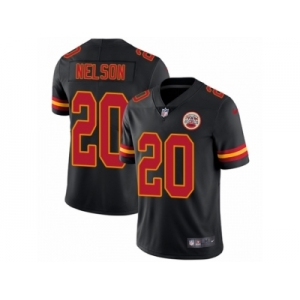 Men's Nike Kansas City Chiefs #20 Steven Nelson Limited Black Rush NFL Jersey