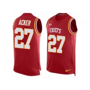 Men's Nike Kansas City Chiefs #27 Kenneth Acker Limited Red Player Name & Number Tank Top NFL Jersey