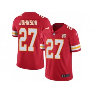 Men's Nike Kansas City Chiefs #27 Larry Johnson Limited Red Rush NFL Jersey